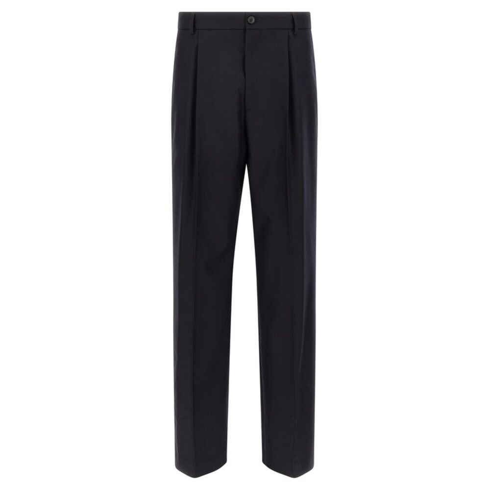 Dries Van Noten Blue Wool Dress Men's Pants